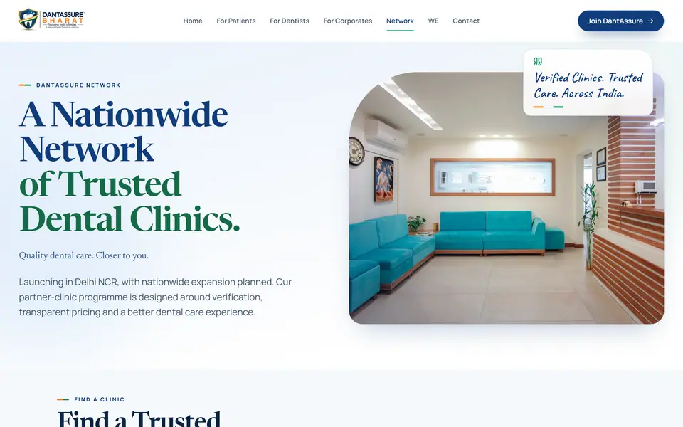DantAssure Bharat clinic network page